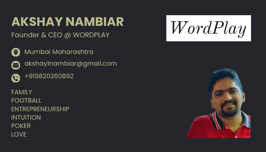 Founder Profile WordPlay card design